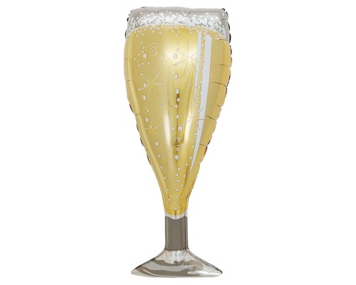 Шар (39''/99 см) Фигура, Бокал, Искрящееся Шампанское, 1 шт. в уп.