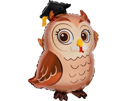 Шар (26''/66 см) Фигура, Сова Выпускник, 1 шт. в уп.