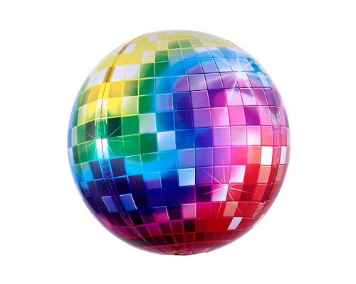 Шар 3D (24''/61 см) Сфера, Яркое диско, Градиент, 1 шт. в уп.
