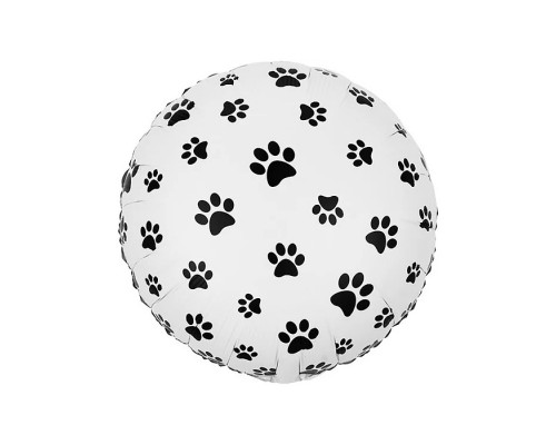 Шар (18''/46 см) Круг, Лапки, 1 шт. в уп. (цв.этик.)