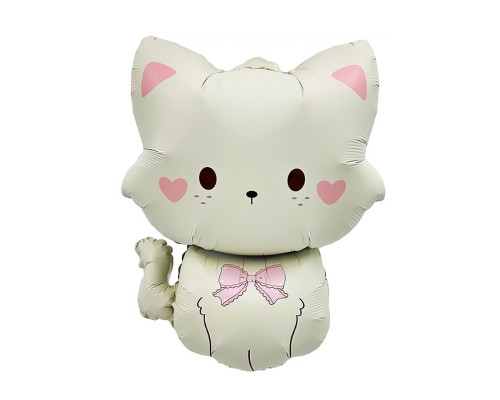 Шар (28''/71 см) Фигура, Кошечка с бантиком, 1 шт. в уп.