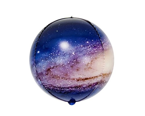 Шар 3D (24''/61 см) Сфера, Космос, 1 шт. в уп. (цв.этик.)
