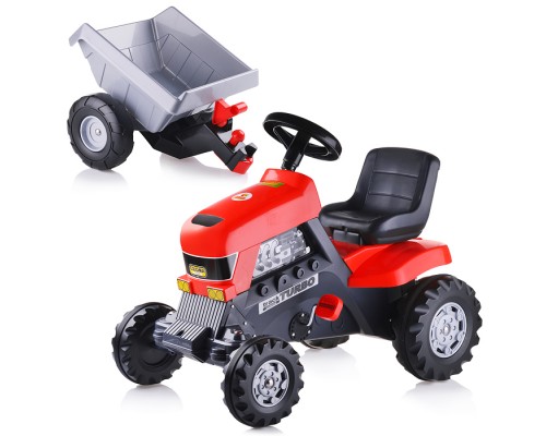 Каталка-трактор с педалями "Turbo" с полуприцепом