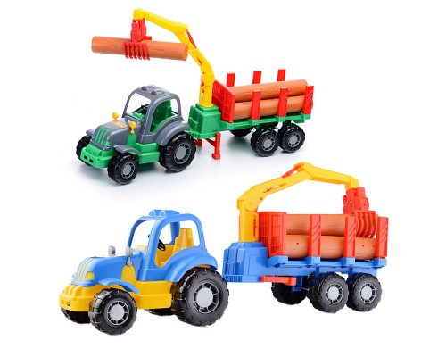 Силач, трактор с полуприцепом-лесовозом