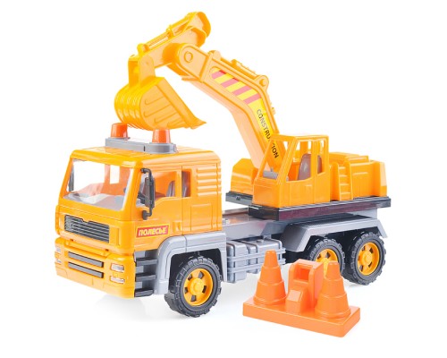 Автомобиль-экскаватор "Алмаз" инерционный (в сеточке)