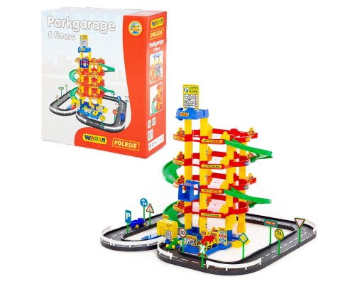 Паркинг 5-уровневый с дорогой и автомобилями (в коробке)