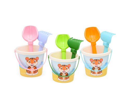 Набор №656 сафари: ведро малое с наклейкой, совок №2, грабельки №2