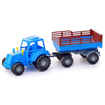 Трактор "Мастер" (синий) с прицепом №2