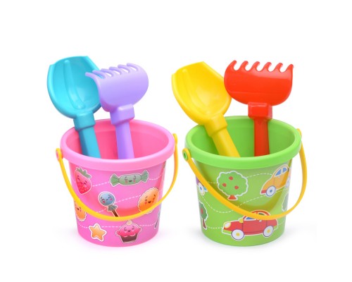 Набор №219: ведро малое с наклейкой, совок №2, грабельки №2