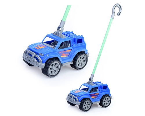 Автомобиль-каталка "Легионер" с ручкой (синий)