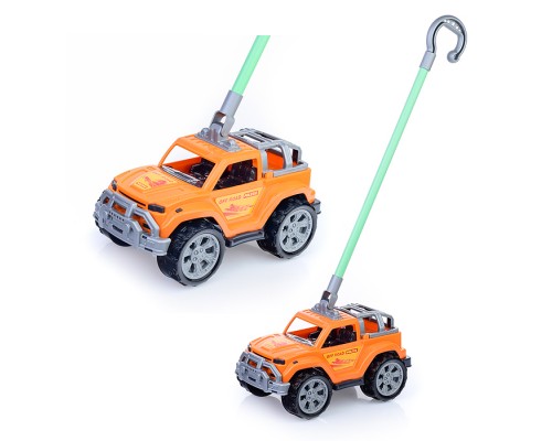 Автомобиль-каталка "Легионер" с ручкой (оранжевый)