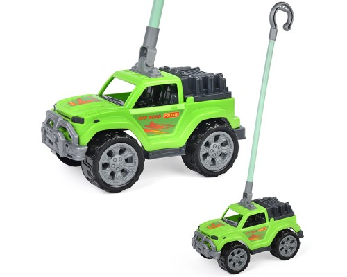 Автомобиль-каталка "Легионер" с ручкой (зелёный)