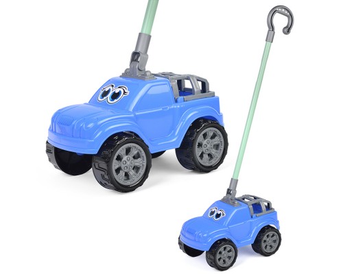 Автомобиль-каталка "Боби" с ручкой (синий)