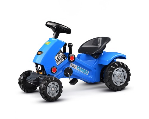 Каталка-трактор с педалями "Turbo-2" (синяя)