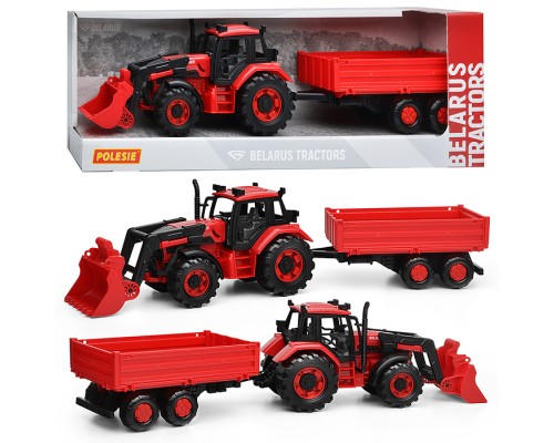 Трактор BELARUS с погрузчиком и бортовым прицепом