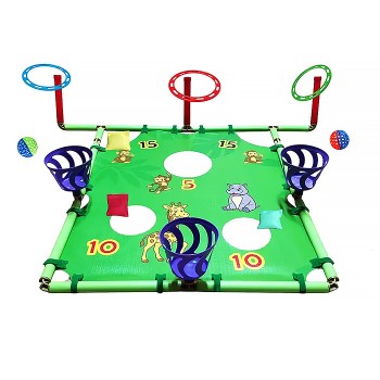 Кольцеброс 3в1 "Веселая Саванна" 6 колец, 10 мешочков, 6 мячей