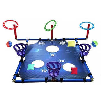 Кольцеброс 3в1 "Центр гравитации" 6 колец, 10 мешочков, 6 мячей