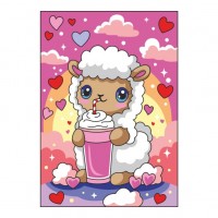 Картина по номерам для малышей на картоне 20х30 "Милая овечка"