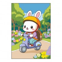 Картина по номерам для малышей на картоне 20х30 "Зайчик в парке"