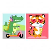 Картина по номерам детская "Летнее приключение" (картон15х13,5) 2 шт