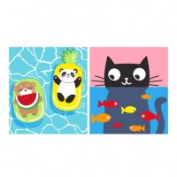 Картина по номерам детская "Водные процедуры" (картон 15х13,5) 2 шт