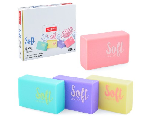 Ластик PVC SOFT в картонной дисплей-витрине (40 шт.)