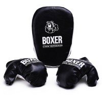 Боксерский набор №7 (лапа и перчатки) черный