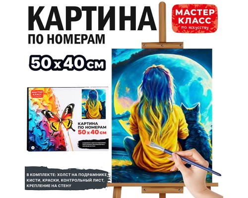 Набор для рисования "Картина по номерам 40*50 см. Тишина в ночи"