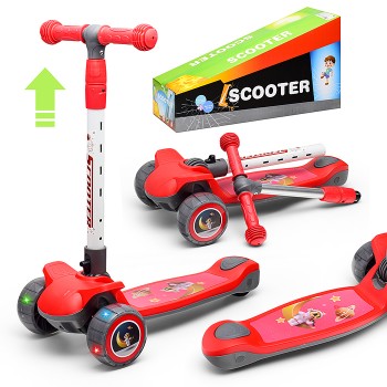 Самокат 3-х кол., красный, PU, в коробке