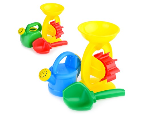Набор для песка 3пр.(мельница, лейка-mini, совок)