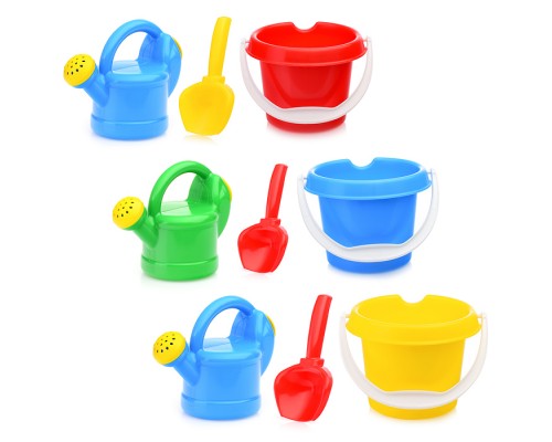 Песочный набор в сетке "Пупсик" (совок, лейка 0,2л., ведро 0,85л.)