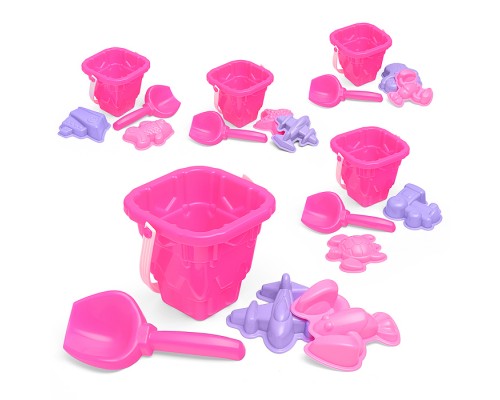 Песочный набор "Русалочка" ( 2 формочки, совок, ведро )