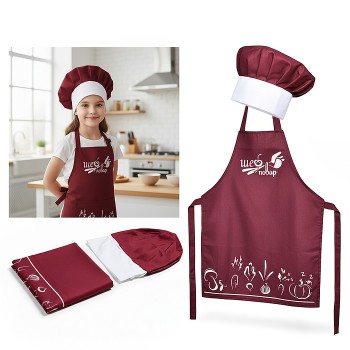 Набор "Шеф-повар" (фартук, колпак) бордовый