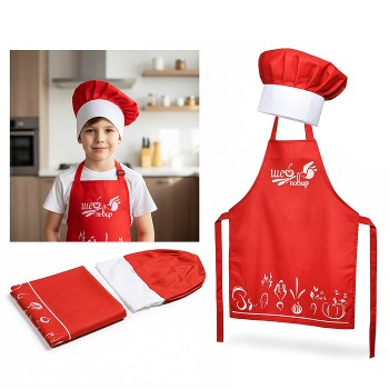 Набор "Шеф-повар" (фартук, колпак) красный