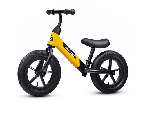 Беговел 12" Rocket, колеса надувные, цвет желтый