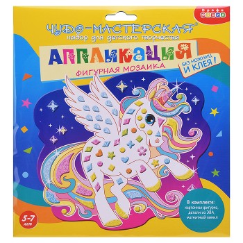 Фигурная мозаика. Крылатый единорог