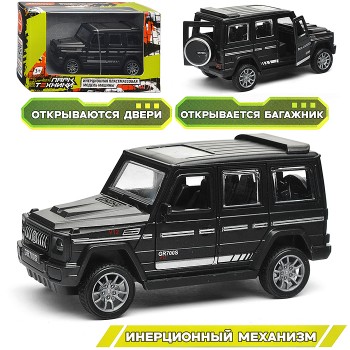Машина пластиковая инерционная "Парк Техники" Джип черный