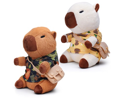 Мягкая игрушка "Капибара в футболке с сумочкой" 25 см