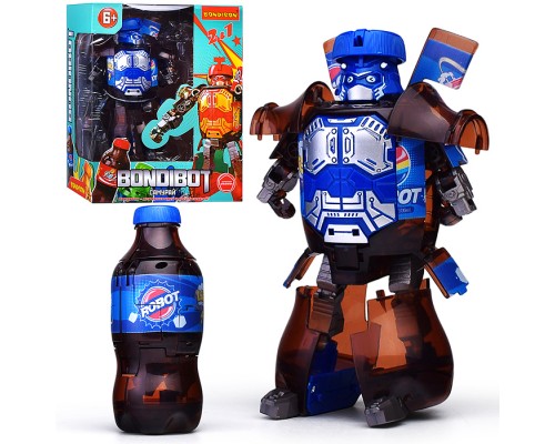 Трансформер "Бутылка-робот" 2в1, Самурай, ВОХ, цвет синий