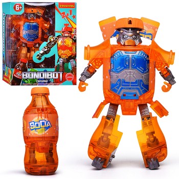 Трансформер "Бутылка-робот" 2в1, Самурай, ВОХ, цвет оранжевый
