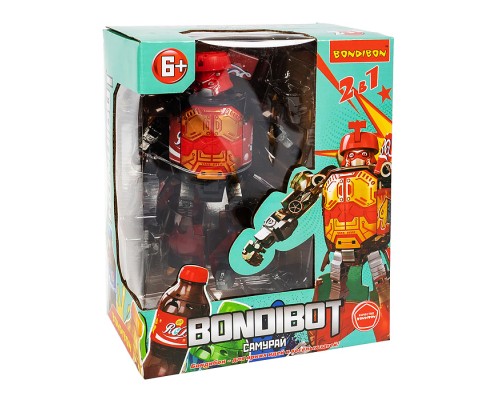 Трансформер бутылка-робот 2в1 "Самурай" ВОХ 17,5х22,5х10,5см, цвет красный