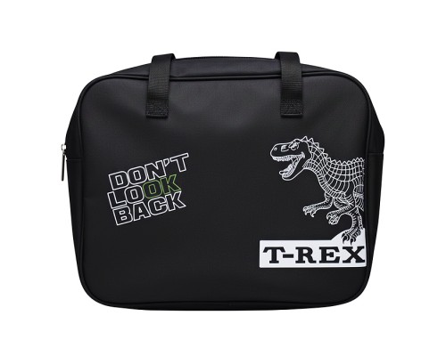 Папка для тетрадей, ИЗО и технологии "T-Rex" A4 (36x28x8 см), плотный износостойкий полиэстер с водоотталкивающей пропиткой, отделение на молнии с внутренним карманом, с текстильными ручками увеличенной длины 28 см, с текстильным расширением 8 с