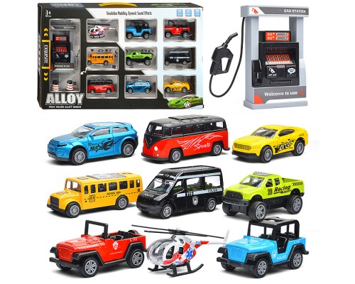 Набор машин с заправочной станцией, в коробке