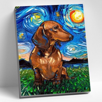 Картина по номерам 40х50 "Такса" (21 цвет)