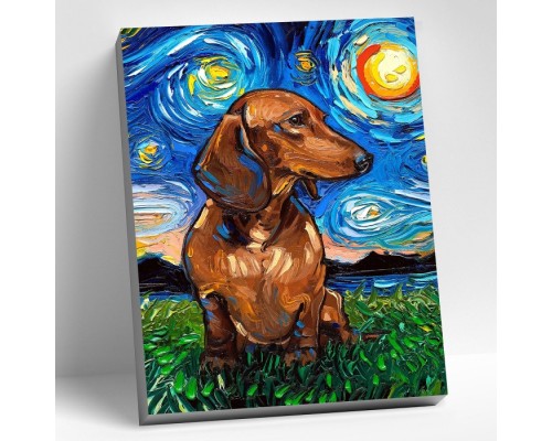 Картина по номерам 40х50 "Такса" (21 цвет)