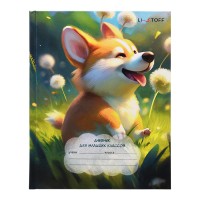 Дневник 1-4кл. "Щенок корги" 48л. 7БЦ, глян. ламин. Бум. оф.60 г/м2, однокр. печать