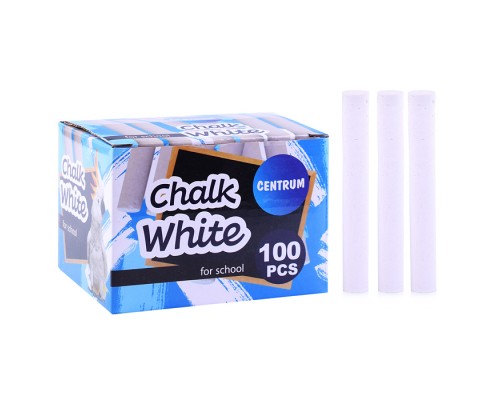 Мелки школьные белые круглые в картонной упаковке 100 шт.