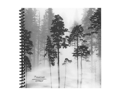 Записная книжка 48л. "Лес в тумане" 158х158см. пластиковая обложка, цв.спираль
