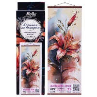 Картина по номерам 35х88 "Панно. Акварельная лилия" (25 цветов)