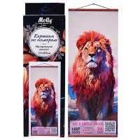 Картина по номерам 35х88 "Панно. Лев в цветах заката" (26 цветов) 1/24